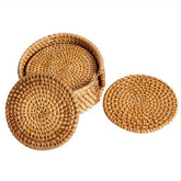 Liying 6pcs Handmade Natural Rattan Coasters